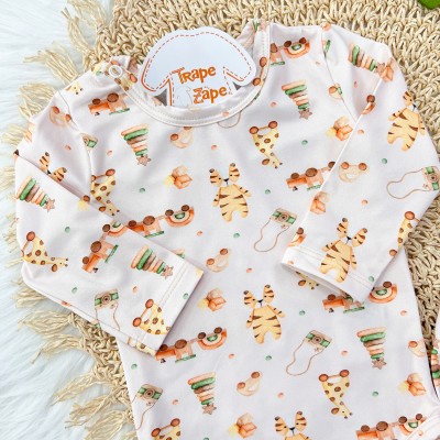 Conj. Body Manga Longa e Calça em Malha Térmica com Proteção UV50+- Brinquedos Safari